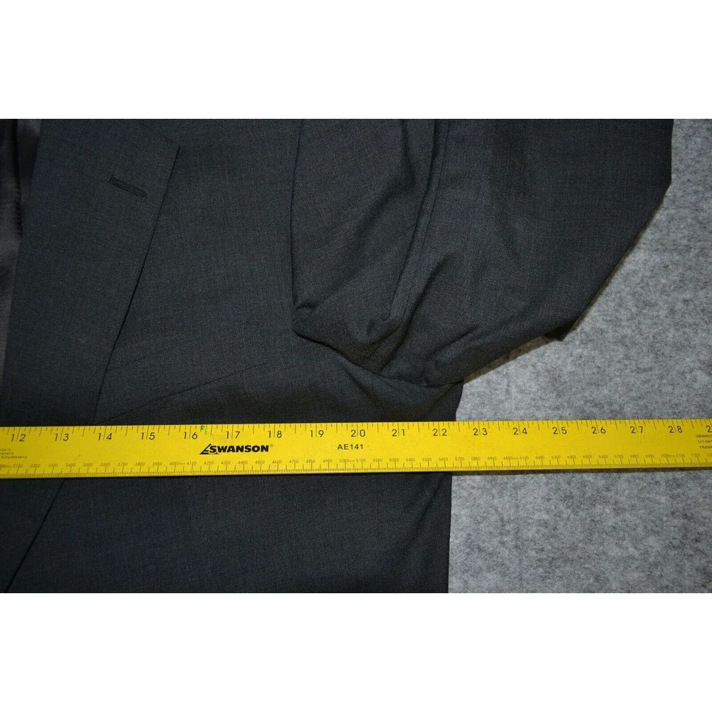 Brooks Brothers Brooksease Wool Blazer Dark Charcoal Gray Sport Coat Sz 44R USA‎
